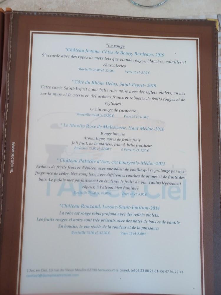 Le Domaine de l'Arc en ciel - Menu Image 1