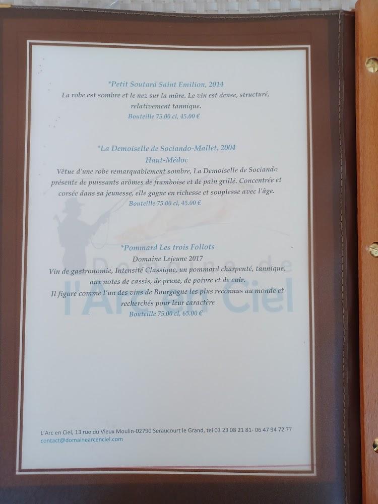 Le Domaine de l'Arc en ciel - Menu Image 2