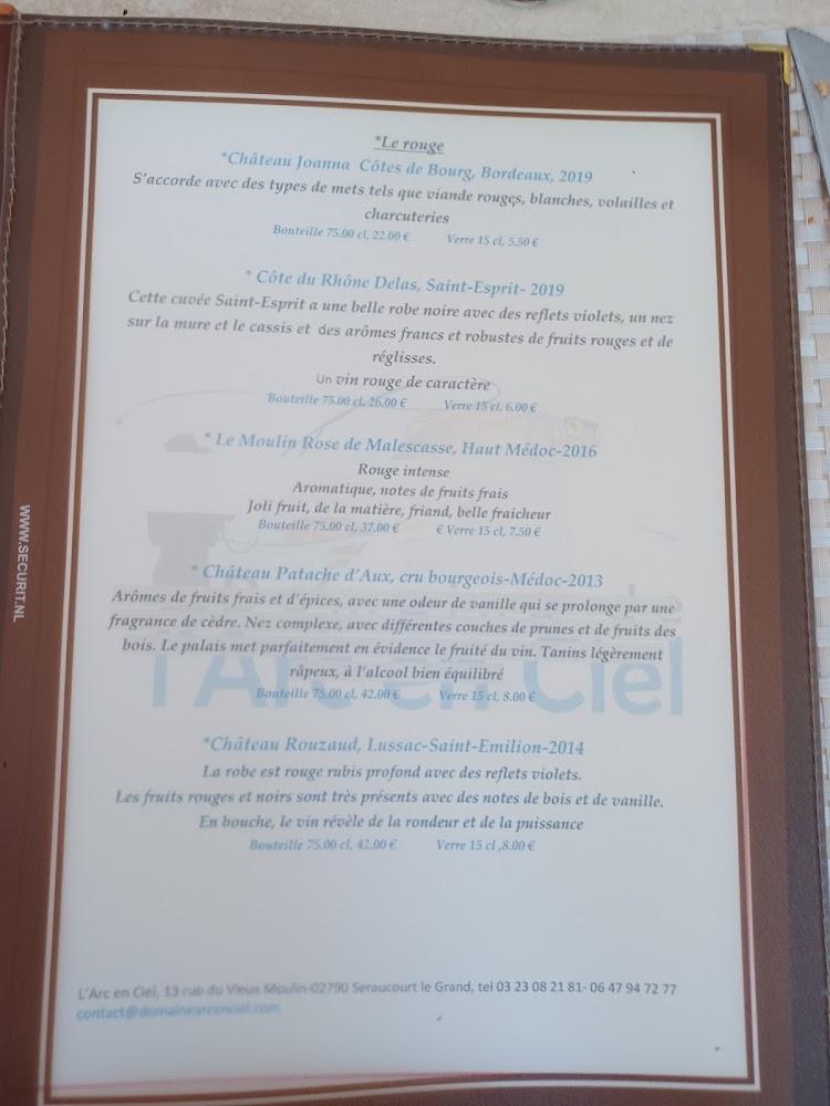Le Domaine de l'Arc en ciel - Menu Image 3